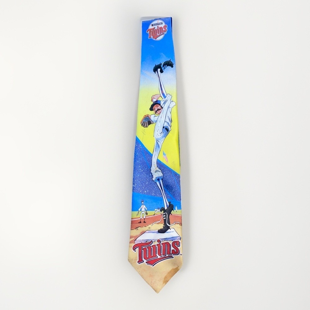 Vintage Ralph Marlin MLB Minnesota Twins Polyester Neck Tie Made In USA